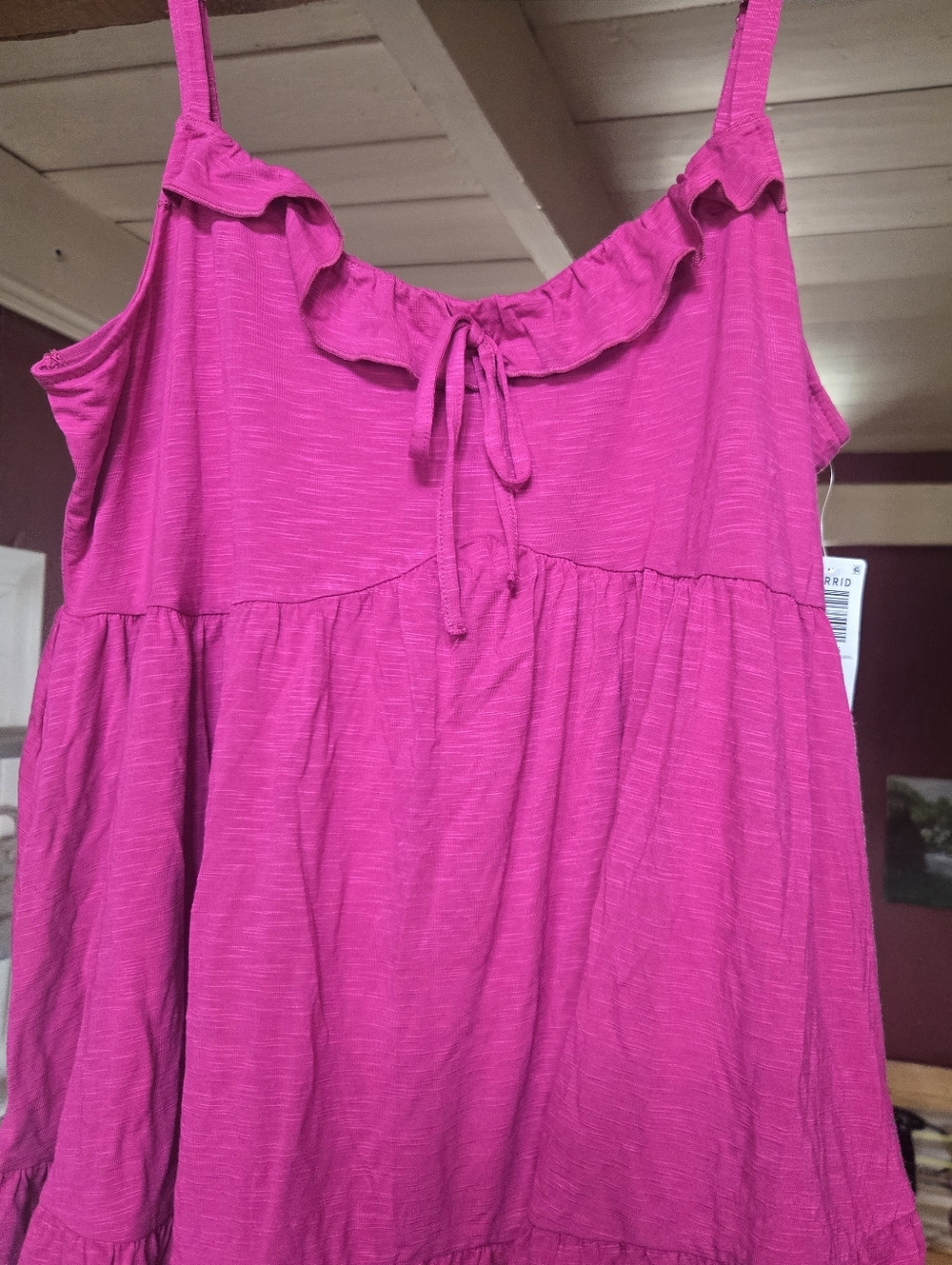 Super Soft Slub Ruffle Babydoll Top - Picture 3 of 5